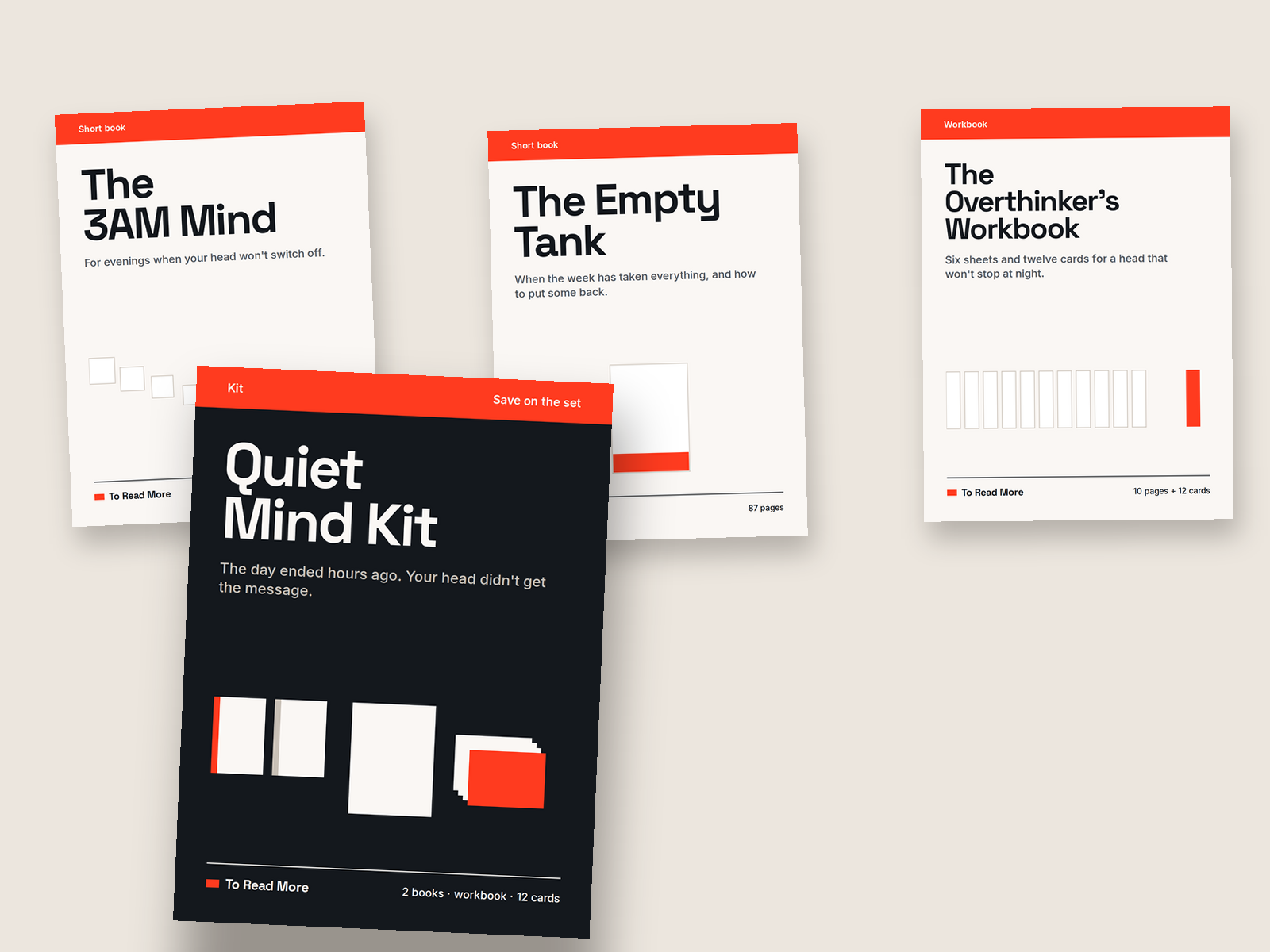 The Quiet Mind Kit with The 3AM Mind, The Empty Tank and the Overthinker's Workbook