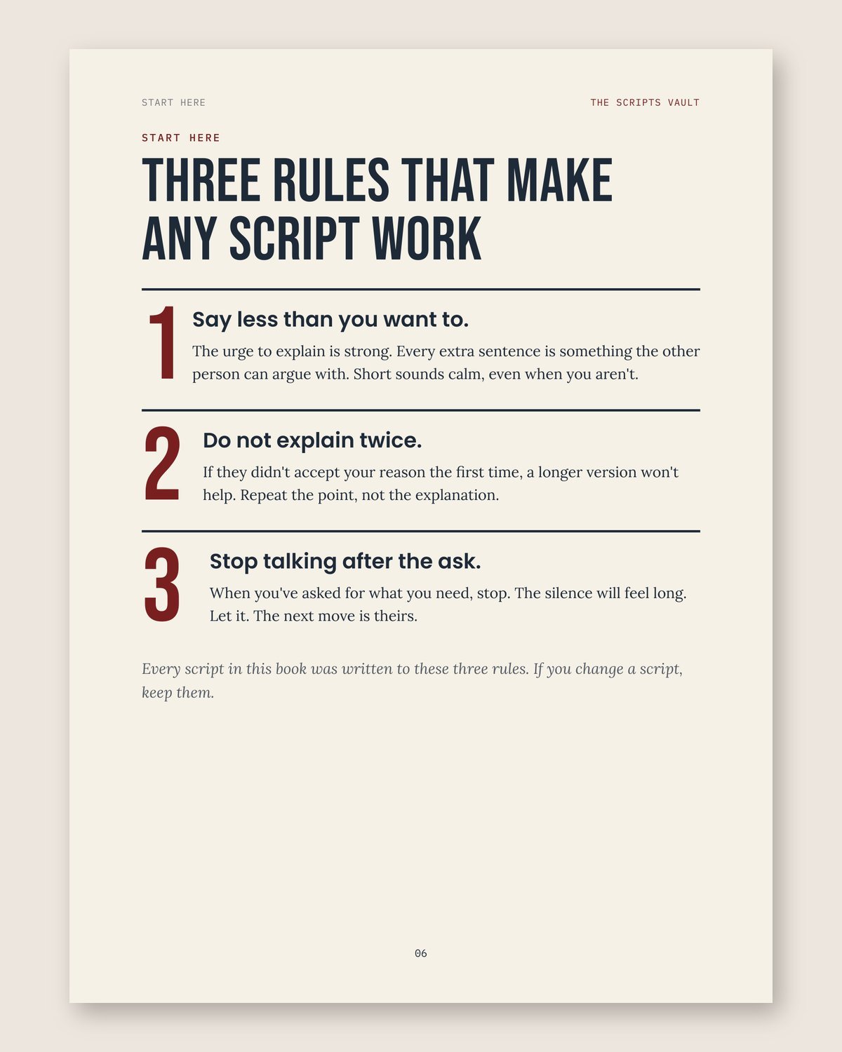 Scripts Vault page: Start here