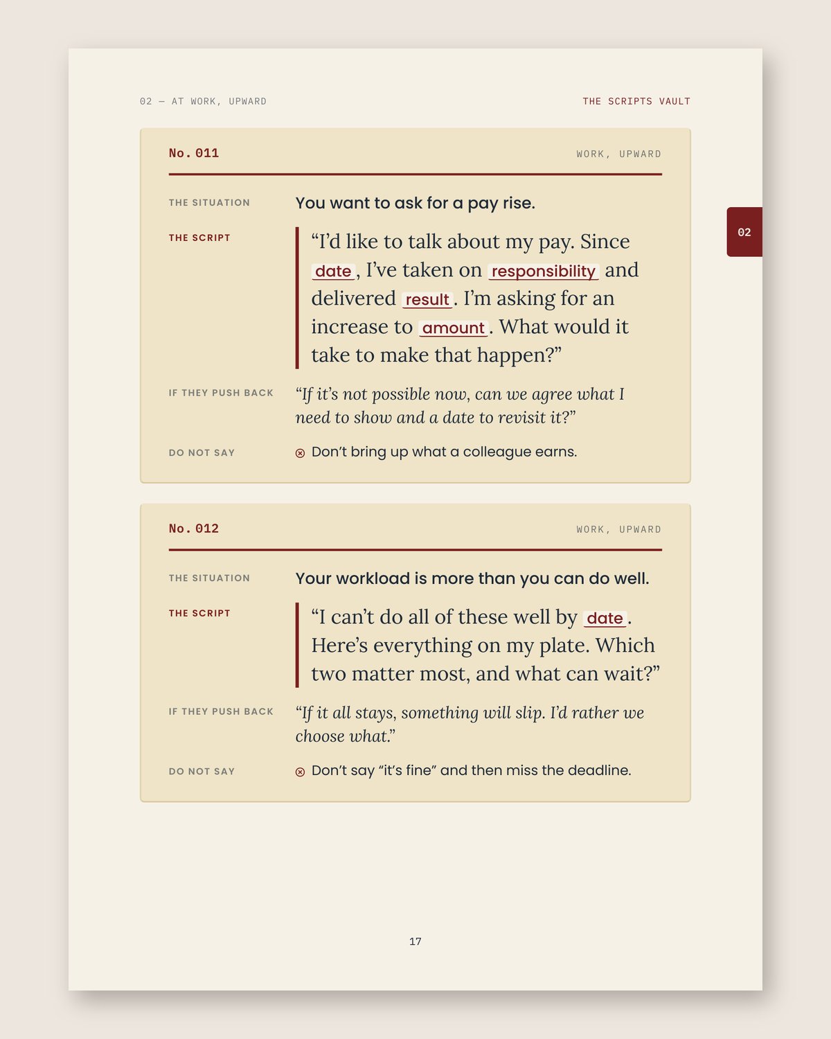 Scripts Vault page: scripts 011 and 012